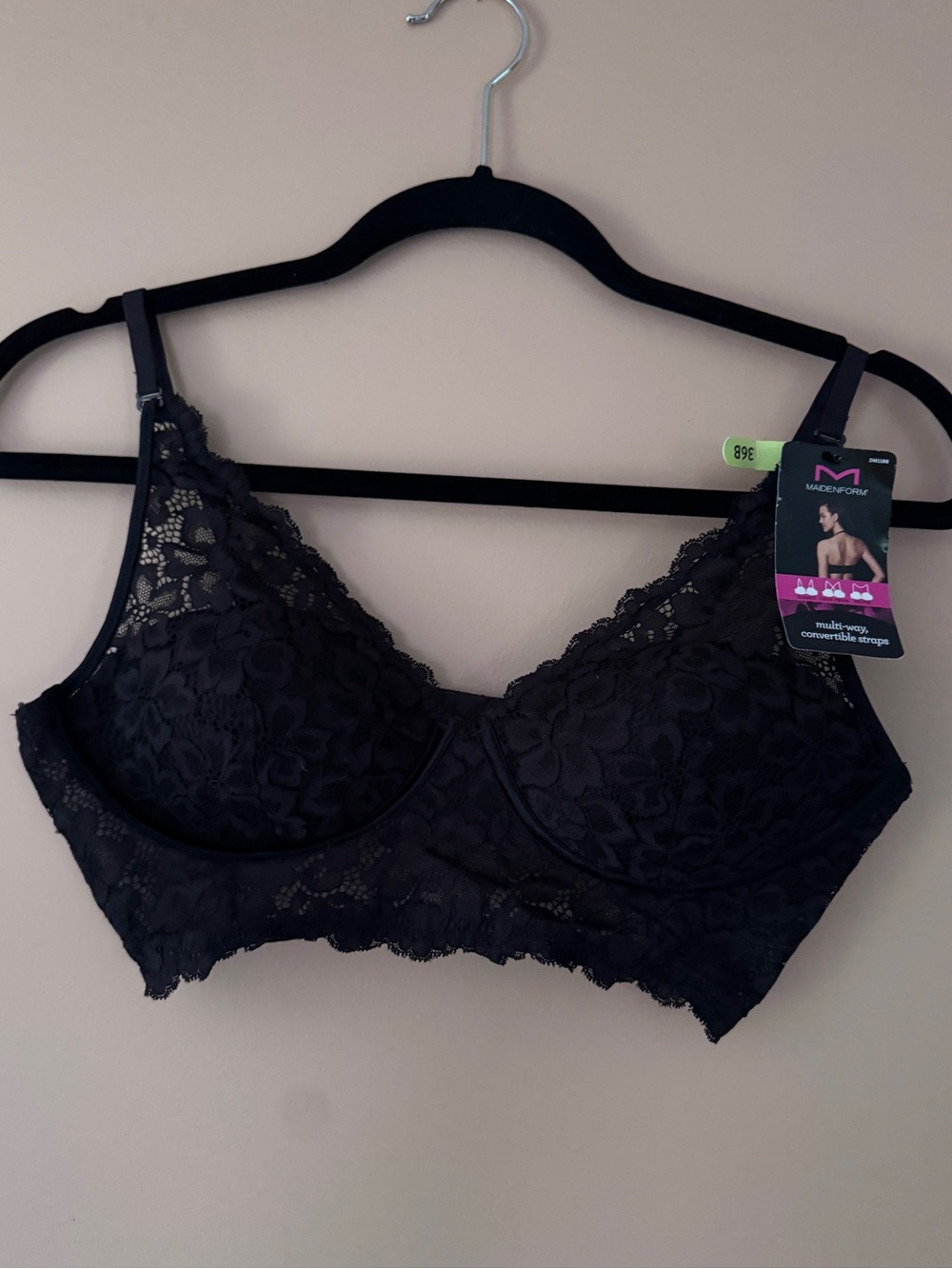 Maidenform Black Lace Longline Bra